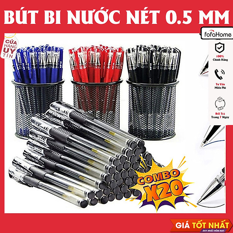 Bộ Bút Bi Nước 0.5mm (20 chiếc)