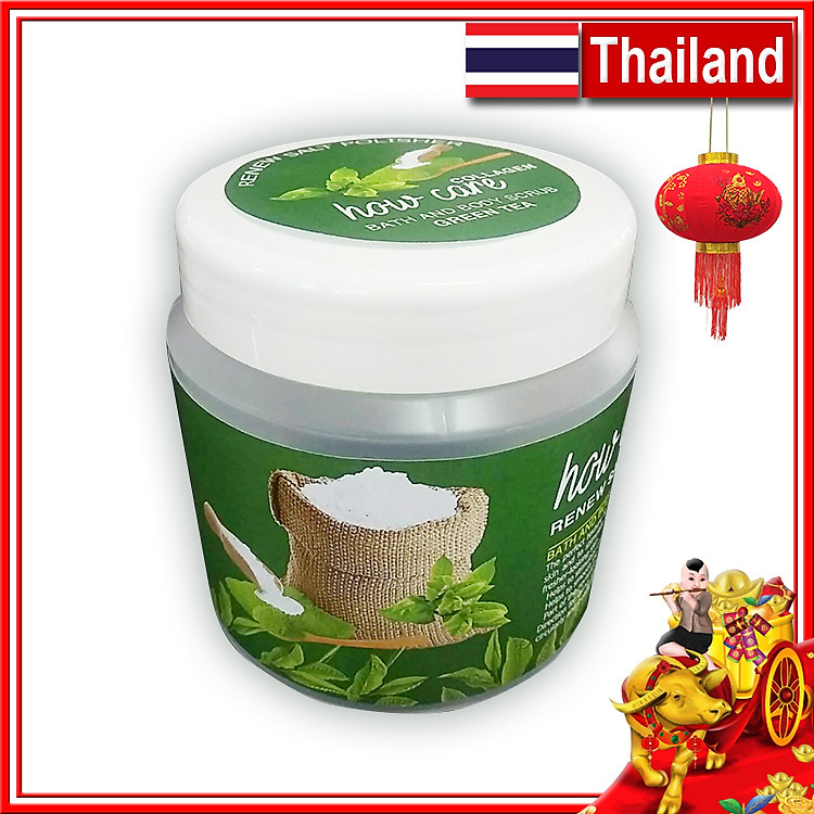 Muối Tắm Trắng Da Collagen - Làm Sạch Tế Bào Chết - Ngừa Mụn Lưng - Viêm Nang Lông - Mờ Thâm Nám Tàn Nhang - Trà Xanh Howcare Thái Lan 700g