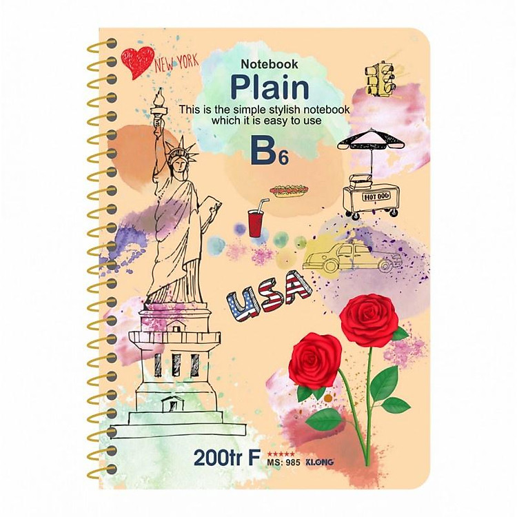 Sổ Ruột Trơn Lò Xo KLONG B6 (200 trang) - Ảnh 2
