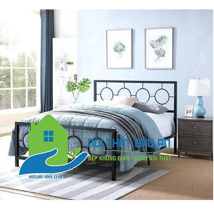 Giường săt mỹ nghệ mẫu tròn nhiều kích thước