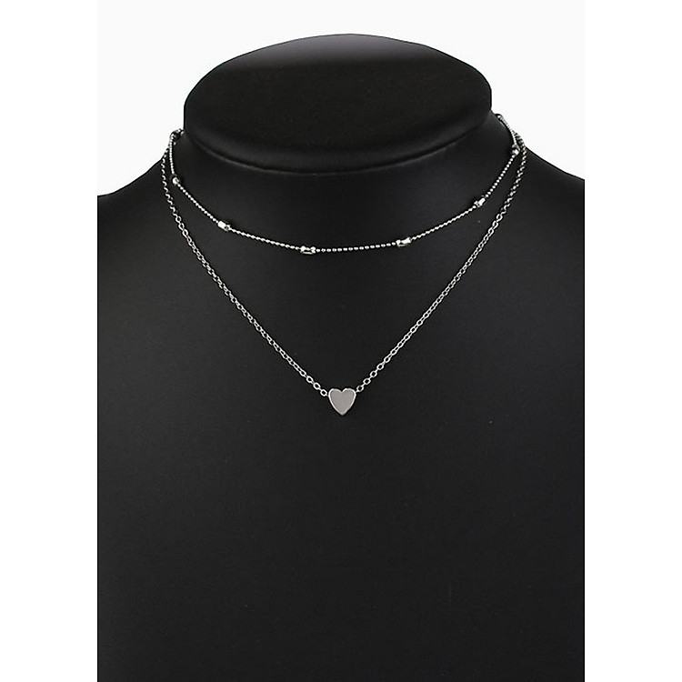 Vòng choker 2 tầng mặt trái tim