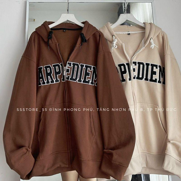 Áo khoác nỉ bông xịn ARP nón to chùm đầu unisex nam nữ,Áo hoodie khoá kéo Ulzzang chống lạnh giữ ấm thời trang thu dông