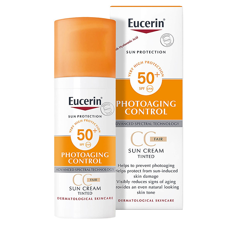 Kem Chống Nắng Trang Điểm Eucerin Sun Creme Face-Tinted CC Cream SPF50+ (50 ml)