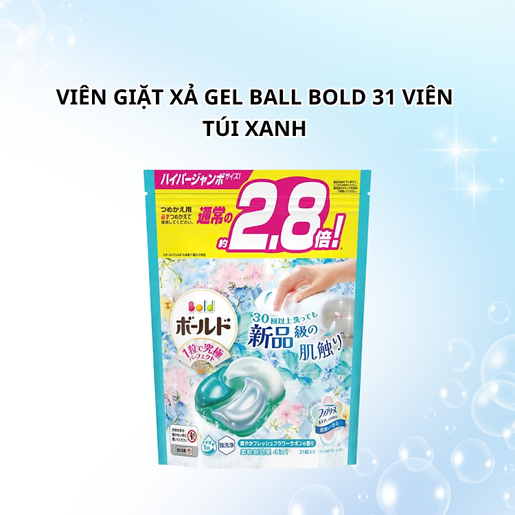 Viên giặt xả BOLD Lip Happiness Gel Ball 4D Premium Clean túi 36 viên