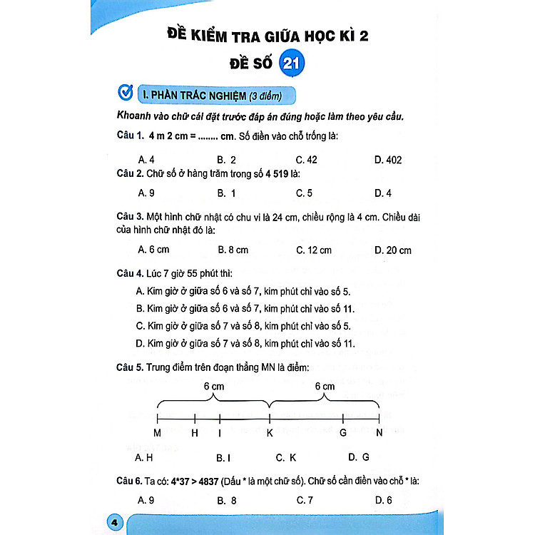 Bộ Đề Kiểm Tra Toán Lớp 3 - Tập 2 - Ảnh 4