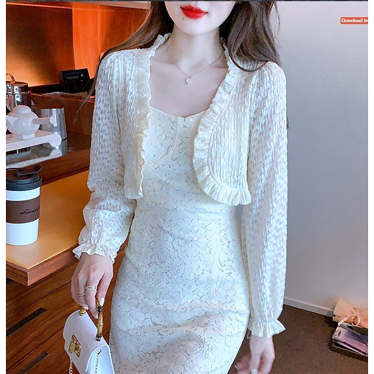 Áo khoác ren tà ngắn 11 C114