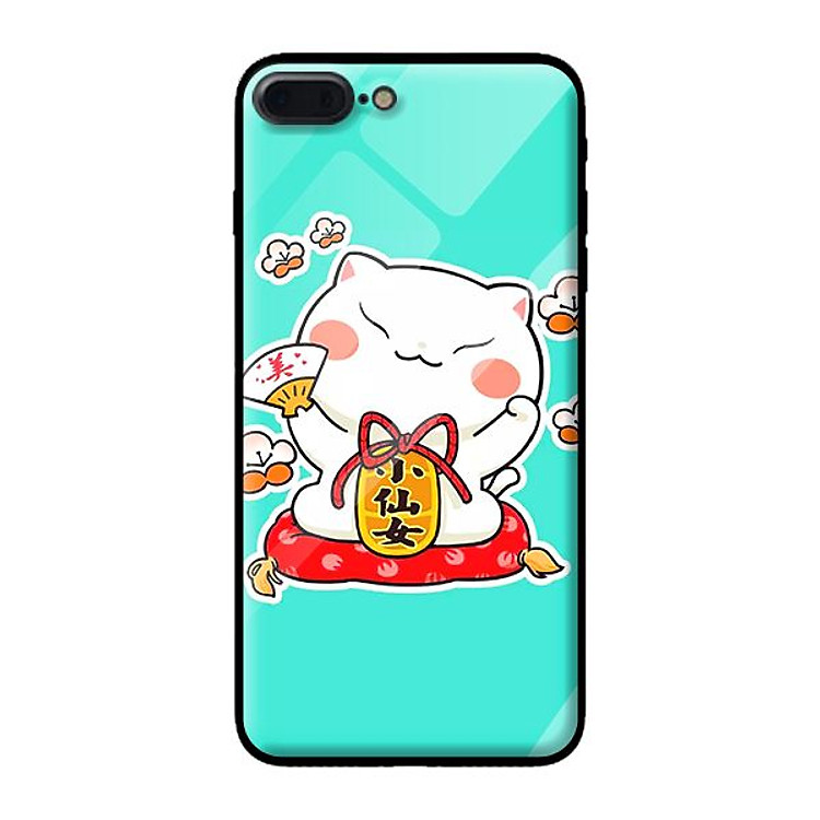 Ốp kính cường lực cho iPhone 8 Plus mẫu MÈO 85 - Hàng chính hãng