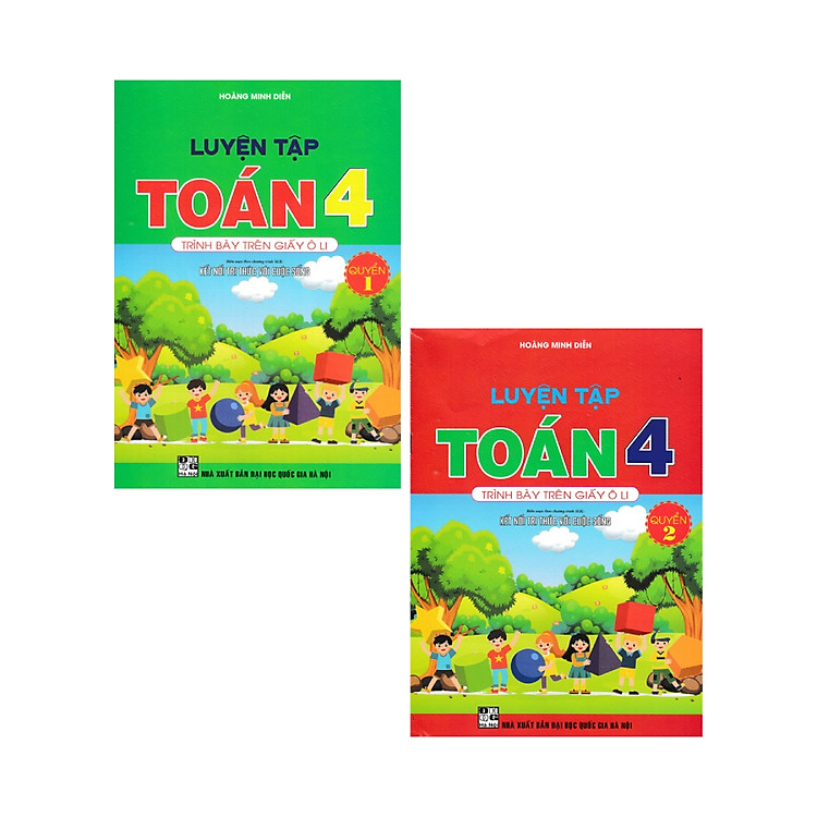 Combo Luyện Tập Toán 4 Quyển 1 + 2 - Trình Bày Trên Giấy Ô Li (Bộ Sách Kết Nối Tri Thức Với Cuộc Sống) (Bộ 2 Cuốn) _HA