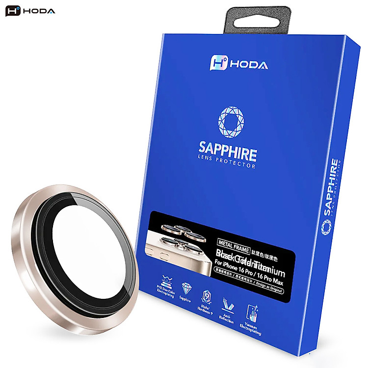 Dán cường lực bảo vệ camera HODA Sapphire dành cho iPhone 16 Pro Max/16 Pro/15 Pro/15 Pro Max - Hàng Chính Hãng