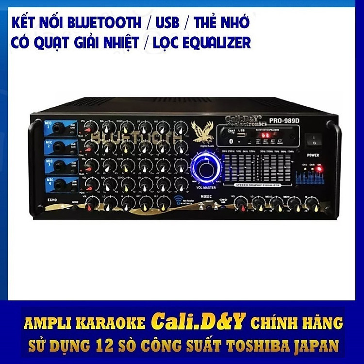 Amply Bluetooth 12 sò đại Cali.D&Y 989D - Hàng chính hãng