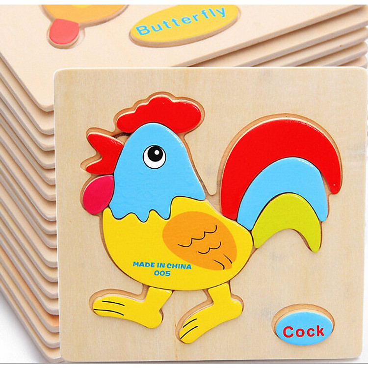 Đồ chơi gỗ bảng ghép hình nổi cho bé (Giao ngẫu nhiên)