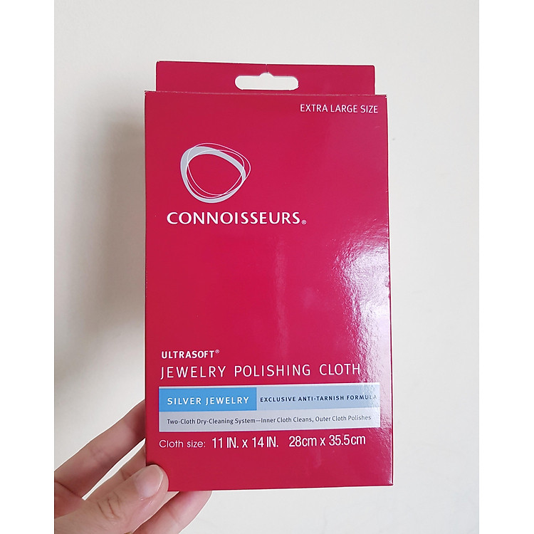 Khăn lau trang sức bạc chính hãng cỡ lớn siêu sạch, siêu bóng