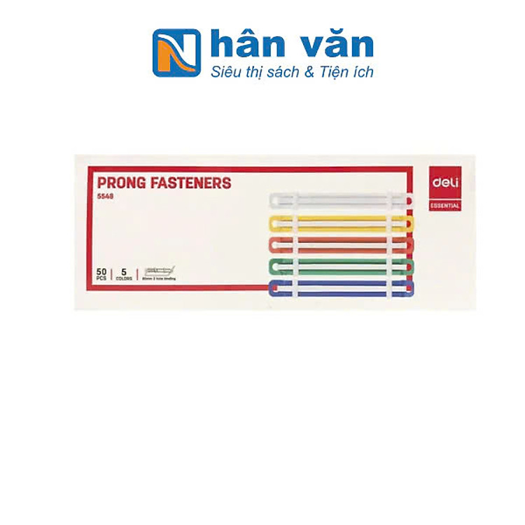 Nẹp Tài Liệu Nhựa Deli 5548 (80mm, 50 nẹp, 5 màu)