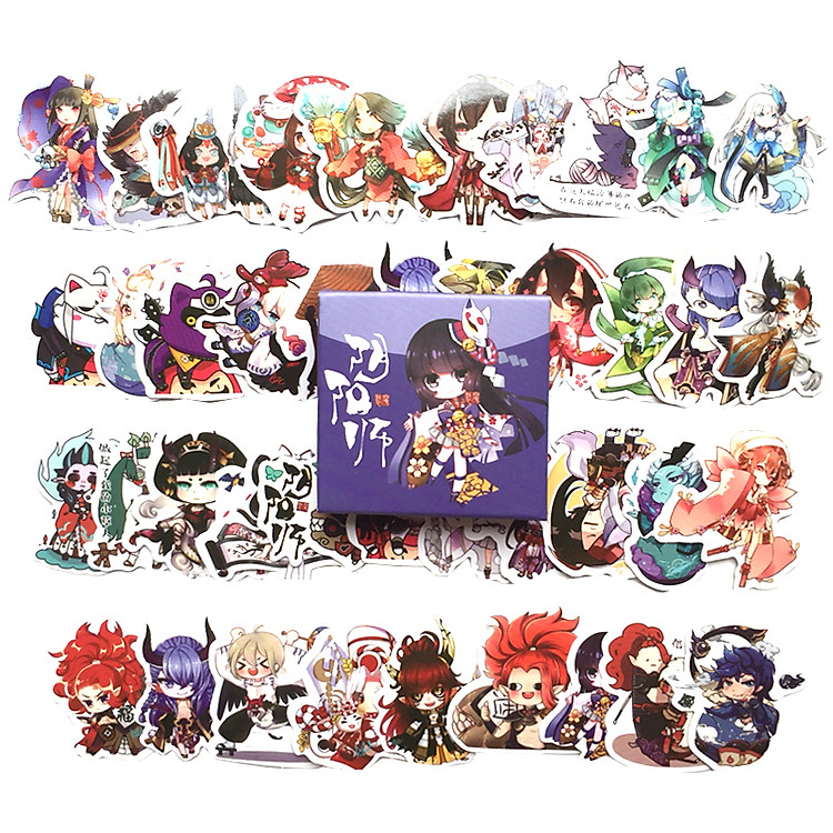 Hộp 40 Nhãn Dán Sticker Trang Trí Game Âm Dương Sư