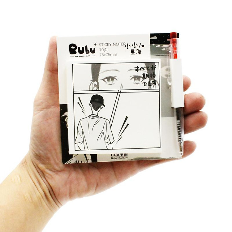 Giấy Note Hình Kèm Bút 75 x 75 mm Bu Bu BLTP-0341 (70 tờ) - Ảnh 6