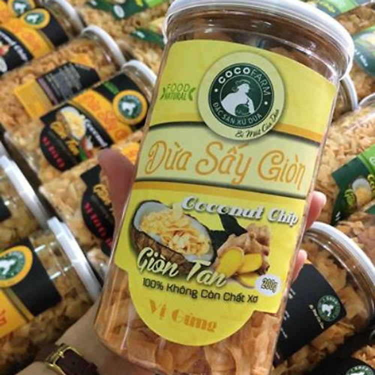 Mứt dùa sấy giòn vị gừng Cocofarm