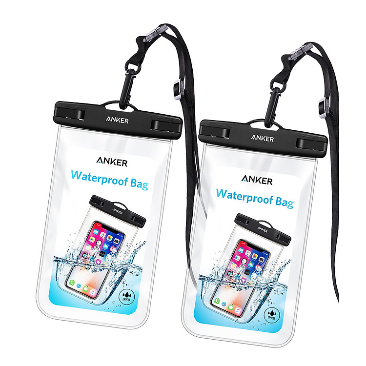 Bộ 2 Túi Chống Nước Cho Điện Thoại Anker - B7095012 (Đen) - Hàng Chính Hãng