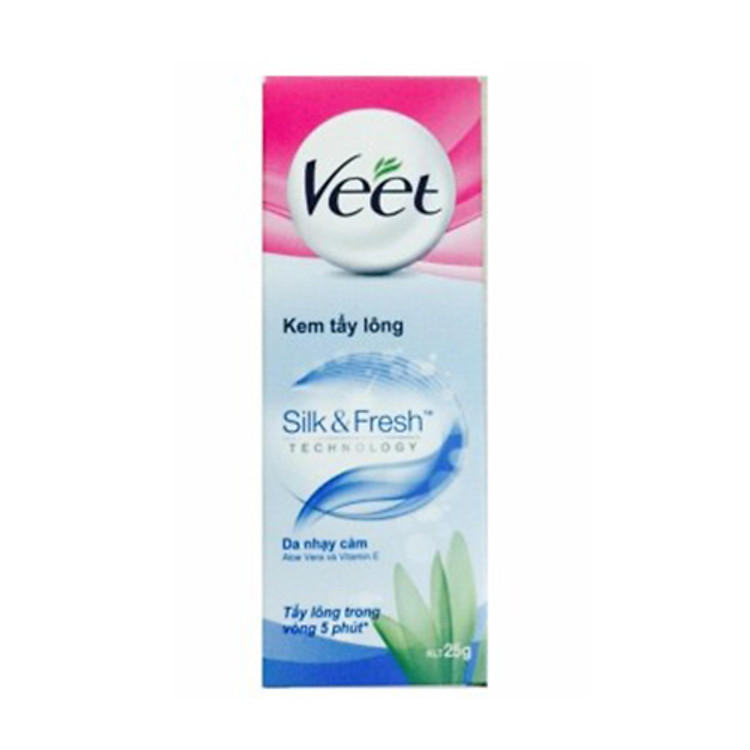 Kem Tẩy Lông Dành Cho Da Nhạy Cảm VEET Silk & Fresh Sensitive Tuýp 25g - Giao Ngẫu Nhiên