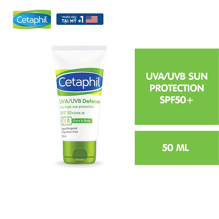 Kem chống nắng Cetaphil UVA/UVB Defense Very High Suncreen Protection SPF 50+ 50ml