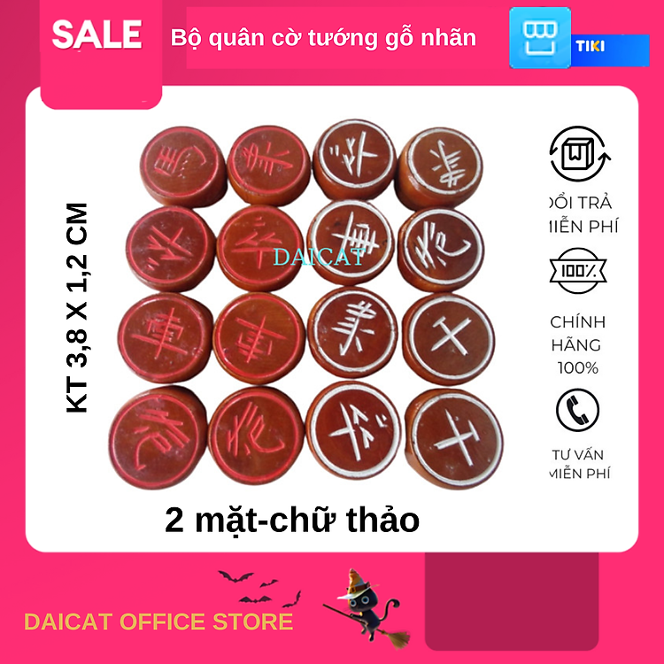 Quân cờ tướng gỗ nhãn cao cấp Chính hãng Giá tốt