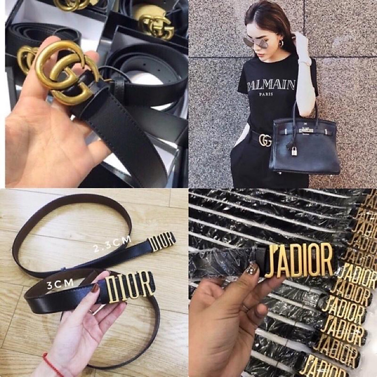 Thắt lưng da nữ dây lưng da nam nữ Sang chảnh Chữ GG thắt lưng váy - Dây nịt da xịn sang chảnh