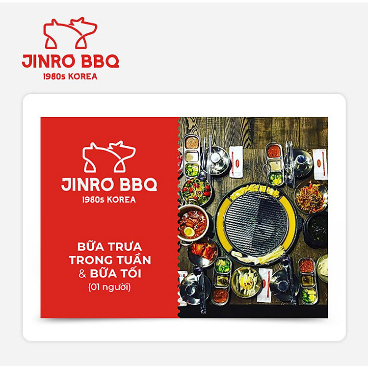 Jinro BBQ - Buffet Bữa Trưa Cuối Tuần Và Bữa Tối (1 người)