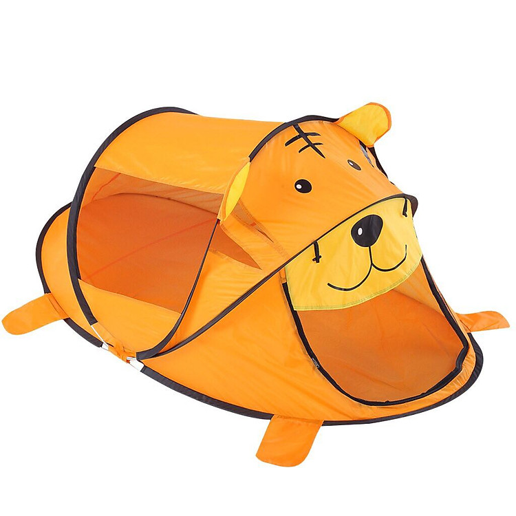 Lều con hổ siêu dễ thương có dây khóa kéo, lều trẻ em vải dù