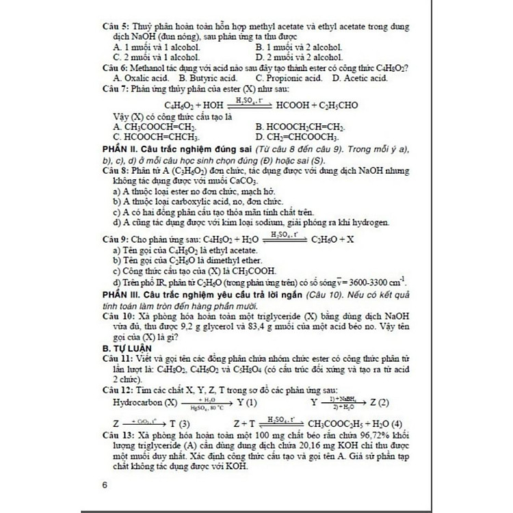 Tuyển Tập Đề Kiểm Tra Môn Hoá Học 12 - Ảnh 6