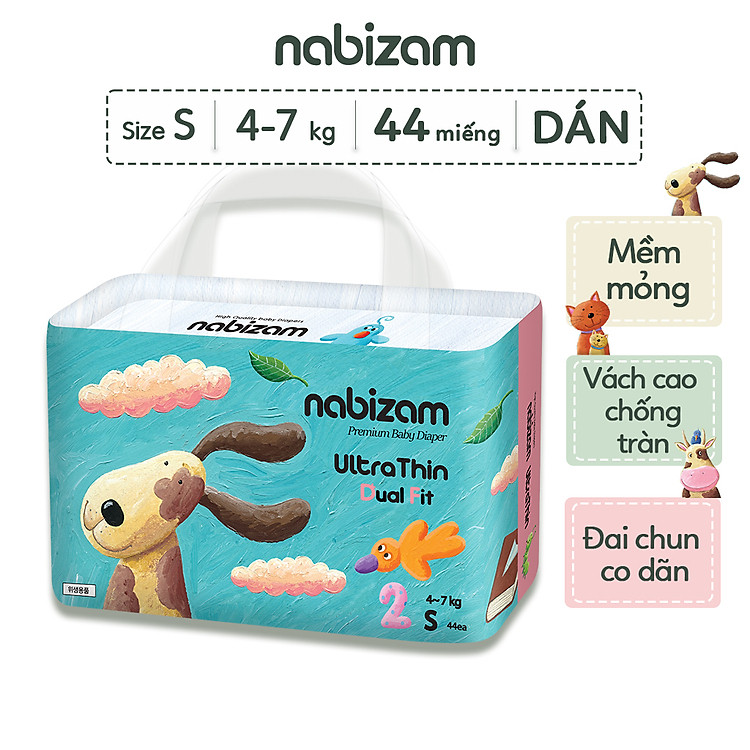 Combo 2 Bịch Bỉm Dán NABIZAM Size S Chính hãng Giá rẻ - Hình ảnh 2