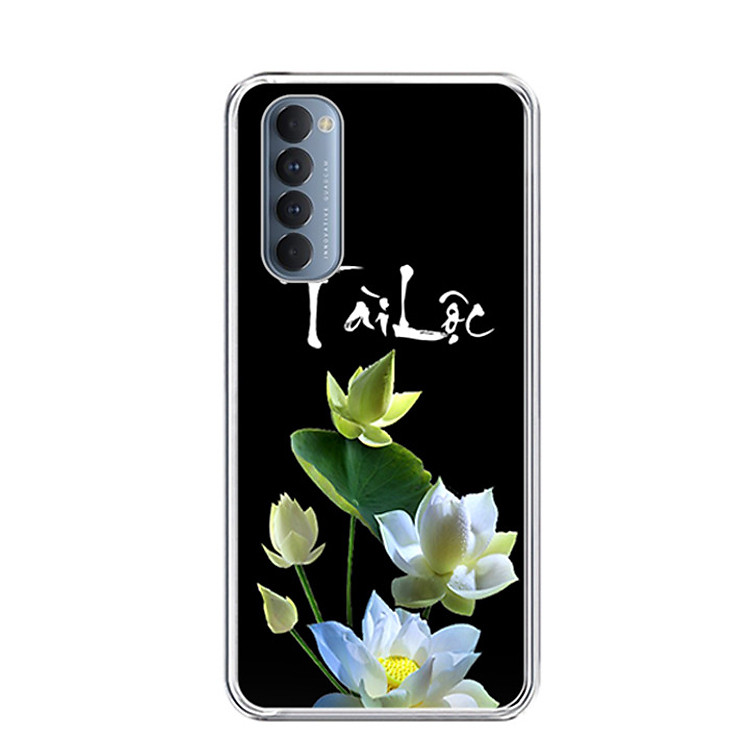 Ốp lưng điện thoại OPPO RENO4 PRO - Silicone dẻo - 0434 LOTUS04 - Hàng Chính Hãng