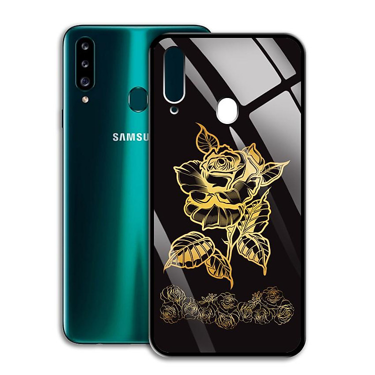 Ốp Lưng Mạ Màu Vàng Ánh Kim cho điện thoại Samsung Galaxy A20S - 0381 8008 ROSE11 - Hàng Chính Hãng