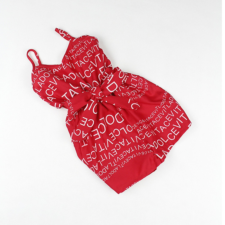 Bộ jumpsuit dây in chữ cái cho bé gái 0.5-6 tuổi từ 6 đến 22 kg 04195-04196