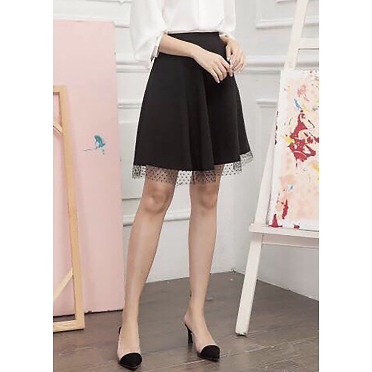 Chân Váy Xòe Phối Ren