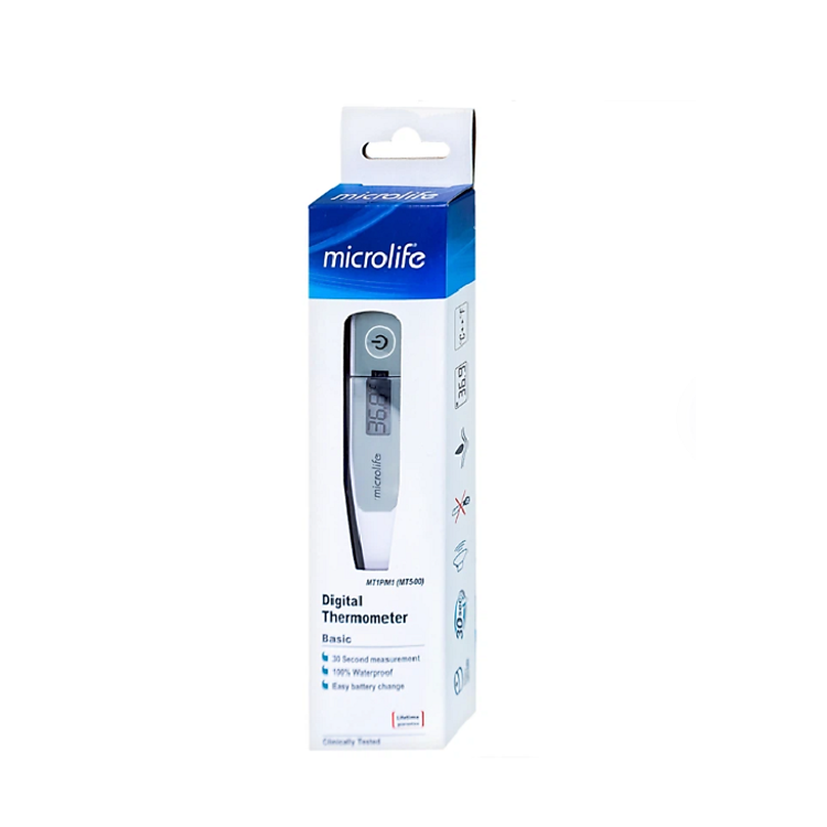 Nhiệt kế điện tử Microlife MT500 đo nhiệt độ nhanh trong 30 giây, chống thấm nước