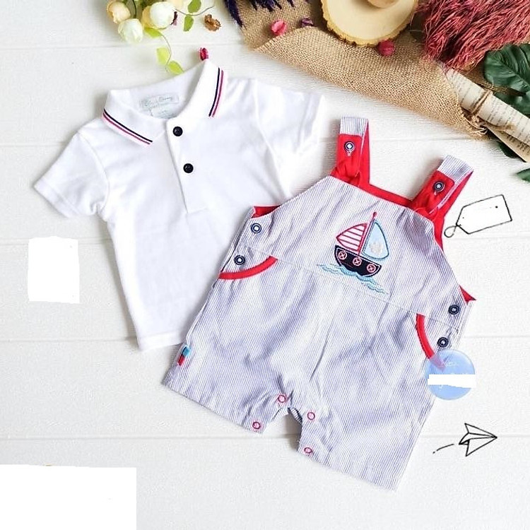 Set body yếm - áo thun bé trai