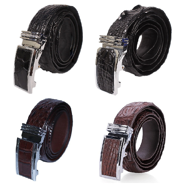 Thắt lưng nam da cá sấu Huy Hoàng 4P màu đen, nâu đất HH4860-61-62-63