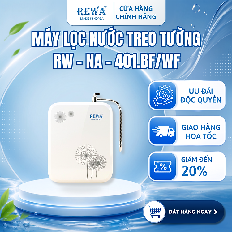 Máy Lọc Nước Treo Tường Hàn Quốc REWA RW-NA-401.BF/WF