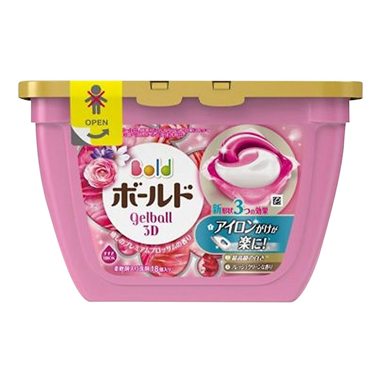 Hộp 18 Viên Giặt Xả 3D Gel Ball (2 Trong 1) - Hồng