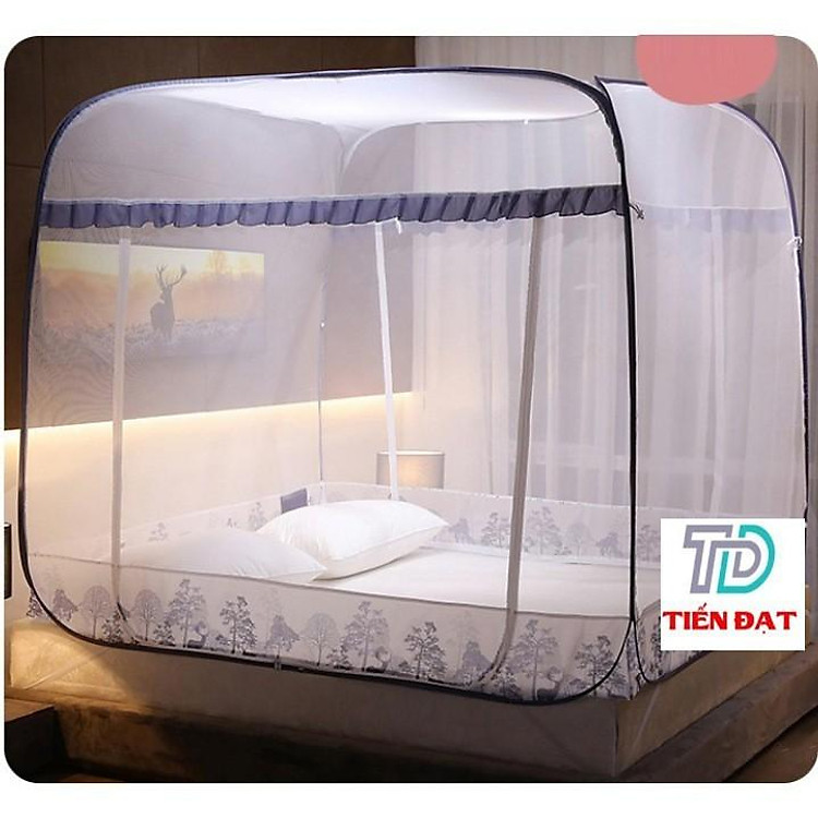 - Màn Chụp Tự Bung Gấp Gọn Đỉnh Vuông Hàng cao cấp có chân viền chống muỗi
