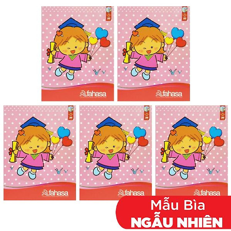 Lốc 5 Tập Học Sinh 4 Ô Ly 200 Trang ĐL 70g/m2 - FAHASA (Mẫu Màu Giao Ngẫu Nhiên)
