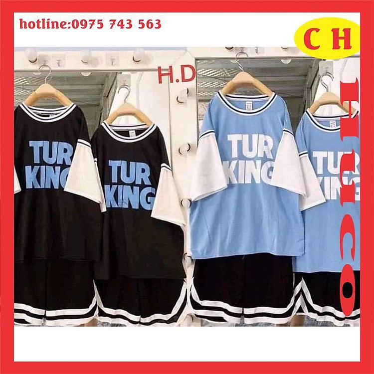 sét áo thun phối tay raplang turking tay ngắn chất cotton mềm mát + quần đùi V, sét đồ bộ nam nữ freesize unisex giá rẻ