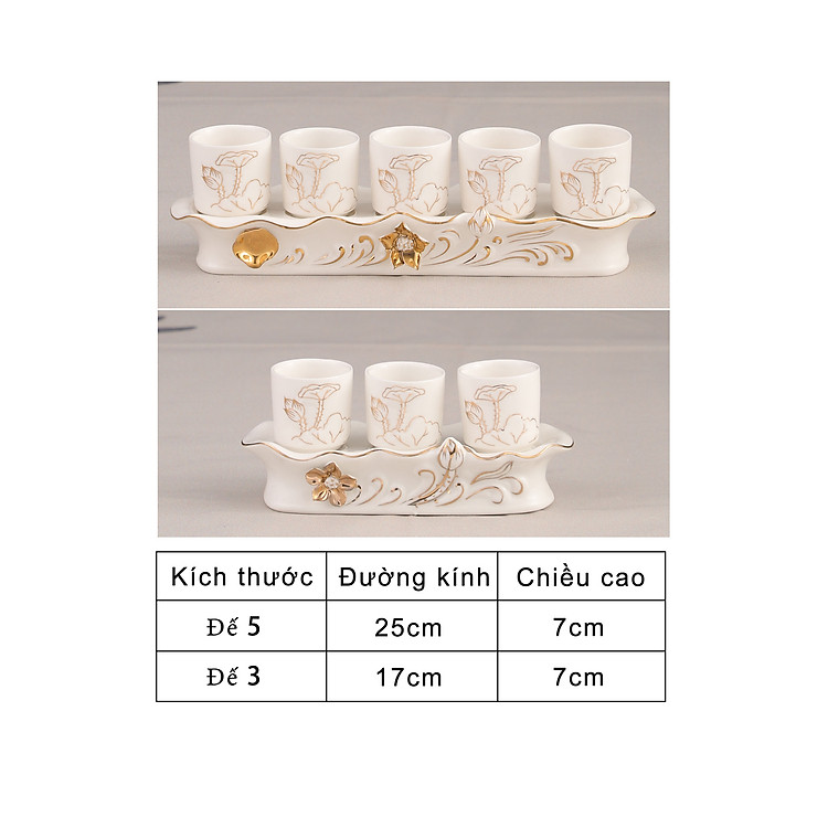 Áng (Ly Nước) Thờ Cúng Đá Bạch Ngọc Kim Sen