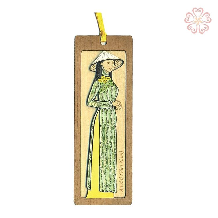 Đặc biệt Bookmark Giấy Xoắn - Cô gái bên tà áo dài - nhiều mẫu - size 13.5 x 5.3 cm