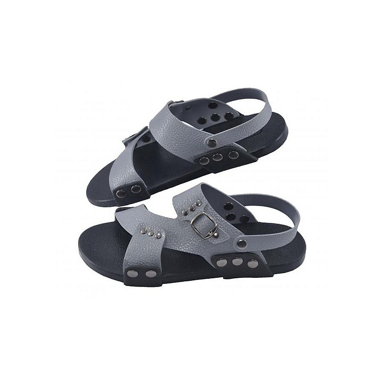 Giày quai hậu cao su thời trang quai chéo HM - TCM-73A (Xám)