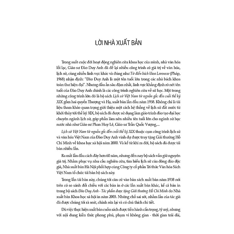 Lịch Sử Việt Nam Từ Nguồn Gốc Đến Cuối Thế Kỷ XIX - Quyển Hạ (Bản in năm 2023) - Ảnh 3