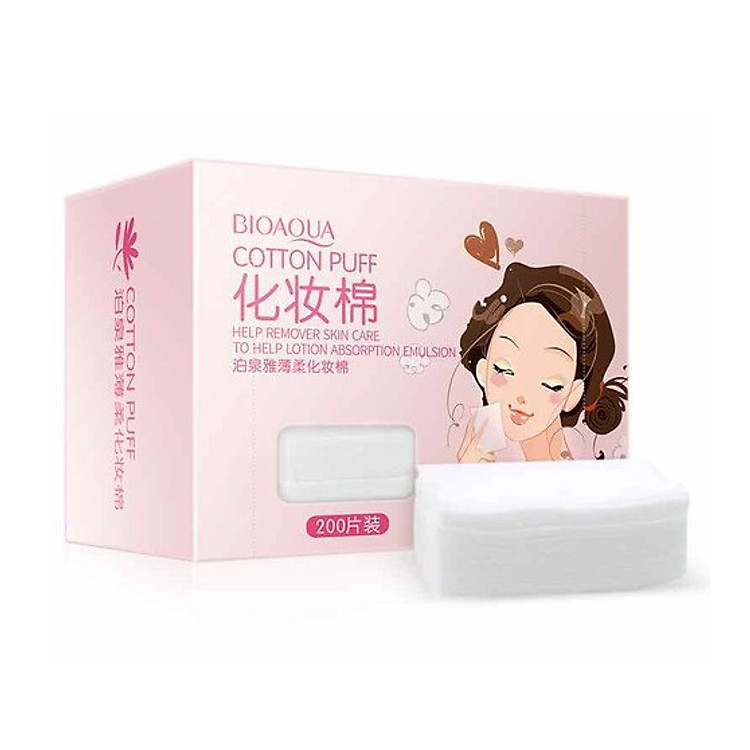 Bông Tẩy Trang Cotton Bioaqua (Hộp 200 Miếng)