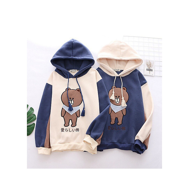 Áo hoodie nữ gấu Brown