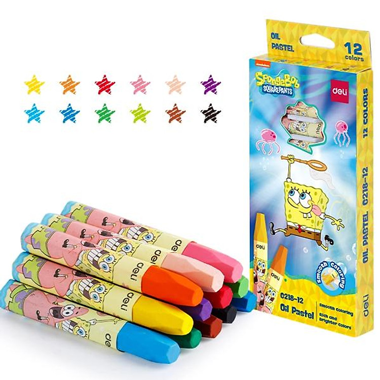 Hộp Bút Sáp Dầu Deli C218-12 (12 cây)