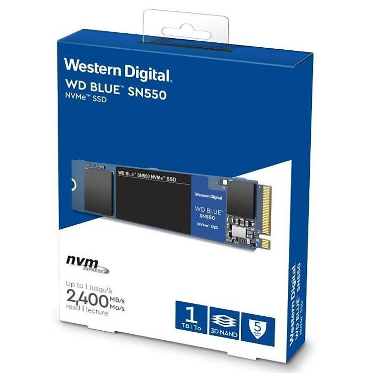 Ổ cứng SSD WD Blue SN550 1TB M.2 2280 NVMe Gen3 x4 WDS100T2B0C - Hàng Chính Hãng