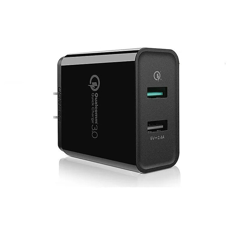Bộ sạc nhanh 30W 2 cổng Usb Dual Qc3.1 + 2.4A Usb Charger Sạc Nhanh 3.0 màu trắng UGREEN 30599CD132 Hàng chính hãng